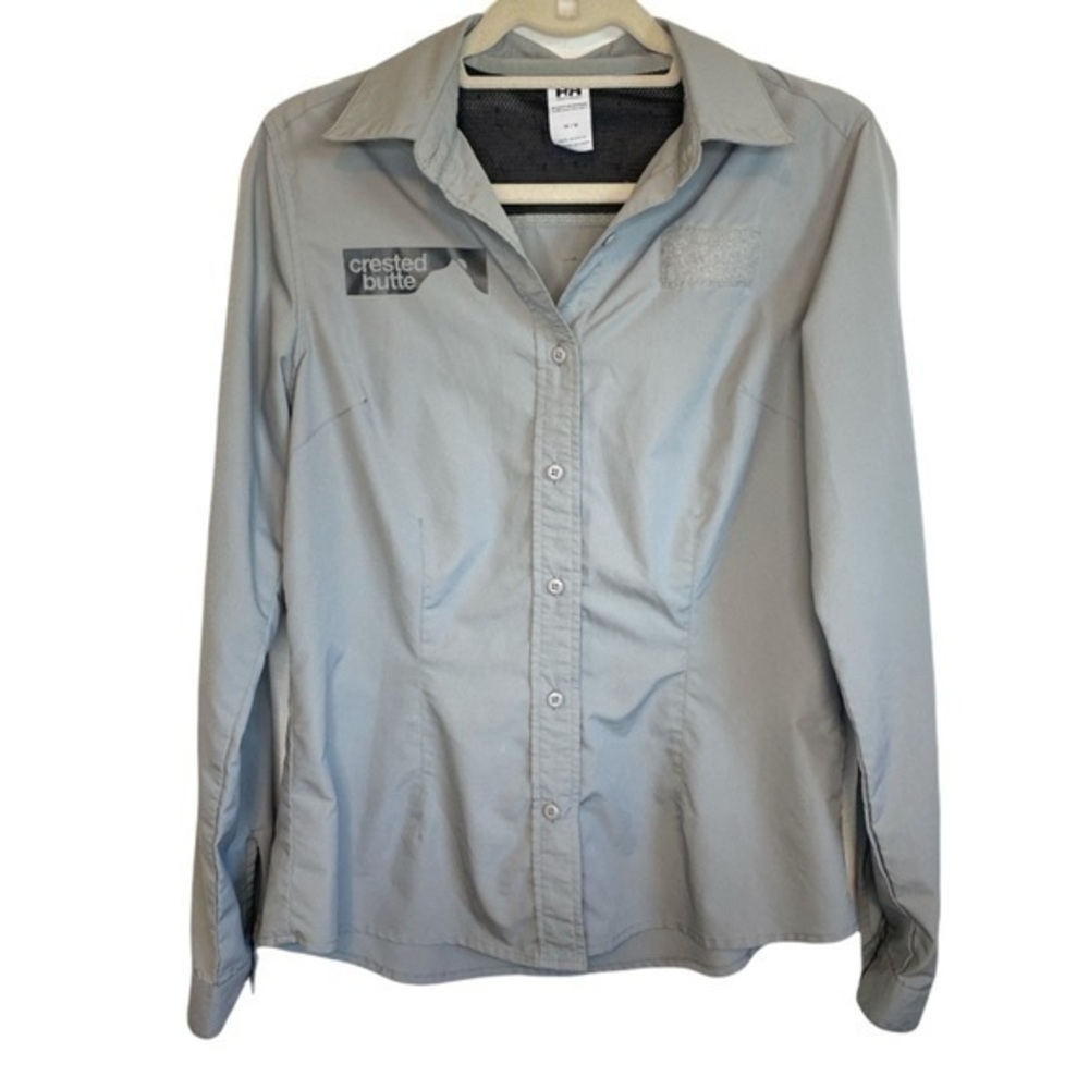 Helly Hansen Crested Butte Button Down Shirt Gray Size Medium